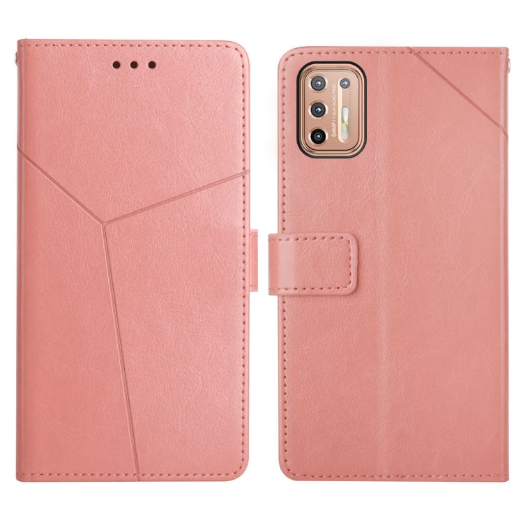 For Motorola Moto G9 Plus Y Stitching Horizontal Flip Leather Phone Case with Holder & Card Slots & Wallet & Photo Frame