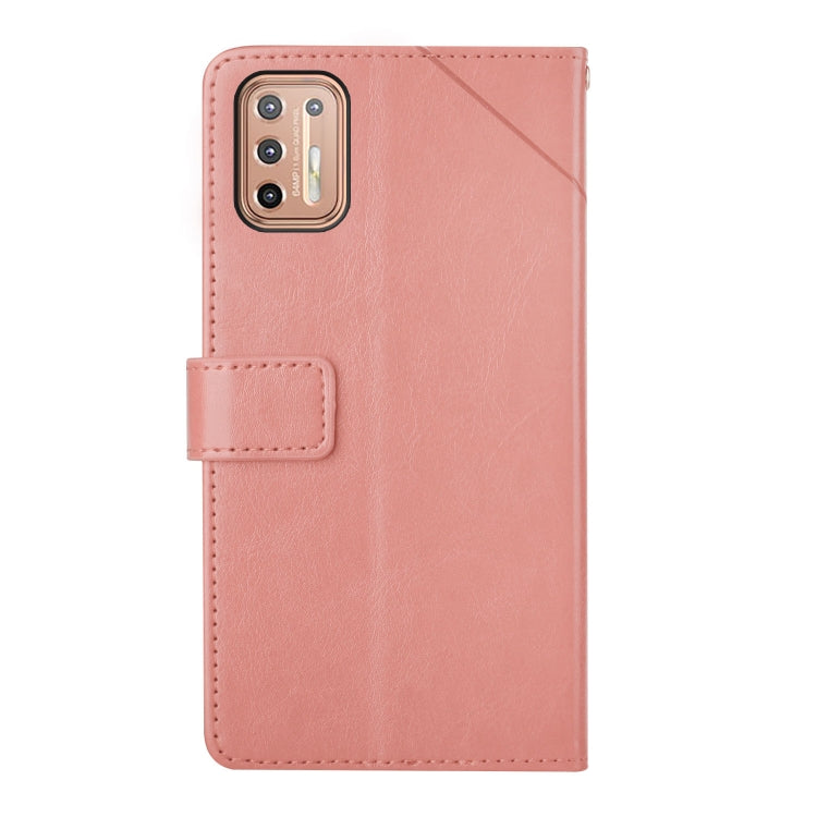 For Motorola Moto G9 Plus Y Stitching Horizontal Flip Leather Phone Case with Holder & Card Slots & Wallet & Photo Frame