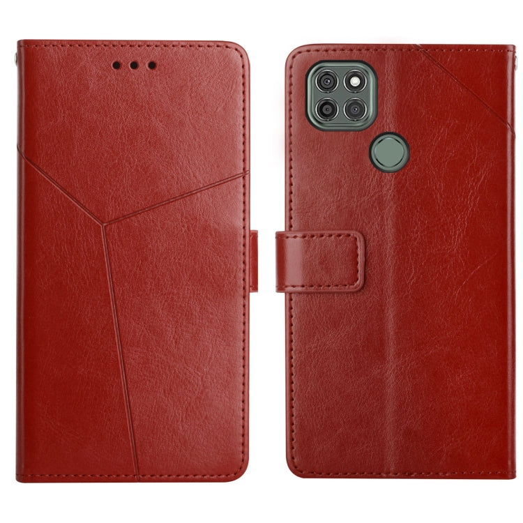 For Motorola Moto G9 Power Y Stitching Horizontal Flip Leather Phone Case with Holder & Card Slots & Wallet & Photo Frame