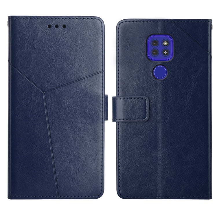 For Motorola Moto G9 / G9 Play Y Stitching Horizontal Flip Leather Phone Case with Holder & Card Slots & Wallet & Photo Frame