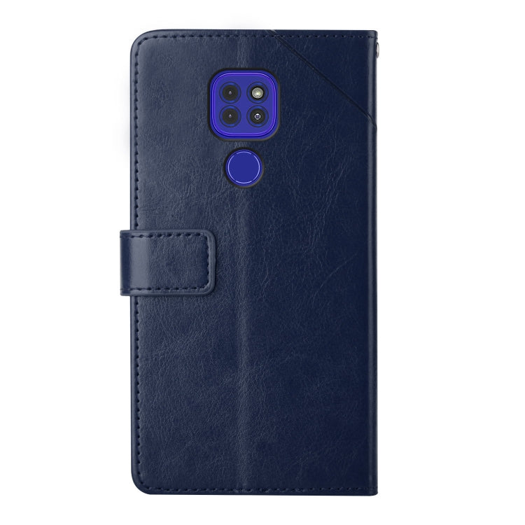 For Motorola Moto G9 / G9 Play Y Stitching Horizontal Flip Leather Phone Case with Holder & Card Slots & Wallet & Photo Frame