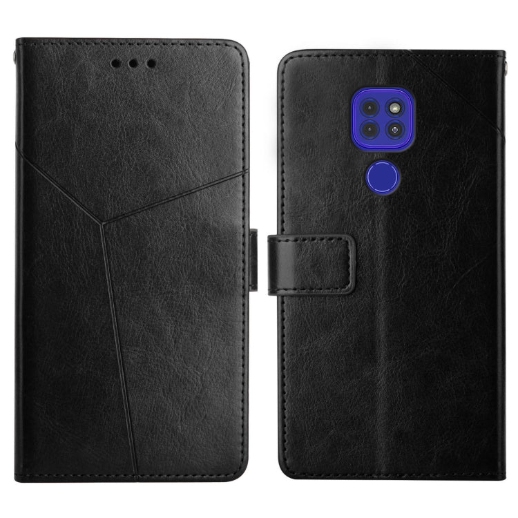 For Motorola Moto G9 / G9 Play Y Stitching Horizontal Flip Leather Phone Case with Holder & Card Slots & Wallet & Photo Frame
