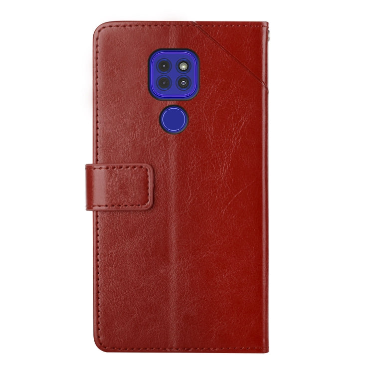 For Motorola Moto G9 / G9 Play Y Stitching Horizontal Flip Leather Phone Case with Holder & Card Slots & Wallet & Photo Frame