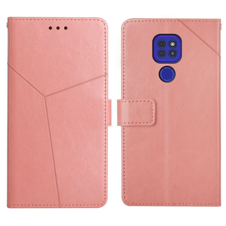 For Motorola Moto G9 / G9 Play Y Stitching Horizontal Flip Leather Phone Case with Holder & Card Slots & Wallet & Photo Frame