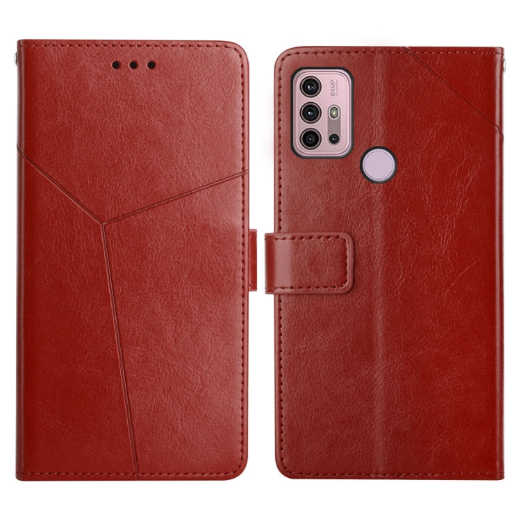For Motorola Moto G10 / G20 / G30 Y Stitching Horizontal Flip Leather Phone Case with Holder & Card Slots & Wallet & Photo Frame