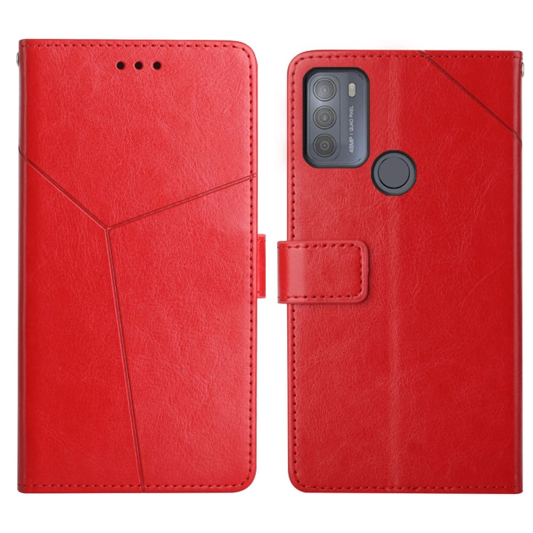 For Motorola Moto G50 Y Stitching Horizontal Flip Leather Phone Case with Holder & Card Slots & Wallet & Photo Frame
