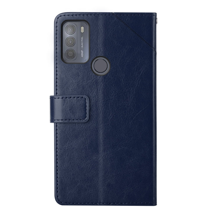 For Motorola Moto G50 Y Stitching Horizontal Flip Leather Phone Case with Holder & Card Slots & Wallet & Photo Frame