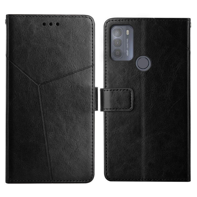 For Motorola Moto G50 Y Stitching Horizontal Flip Leather Phone Case with Holder & Card Slots & Wallet & Photo Frame