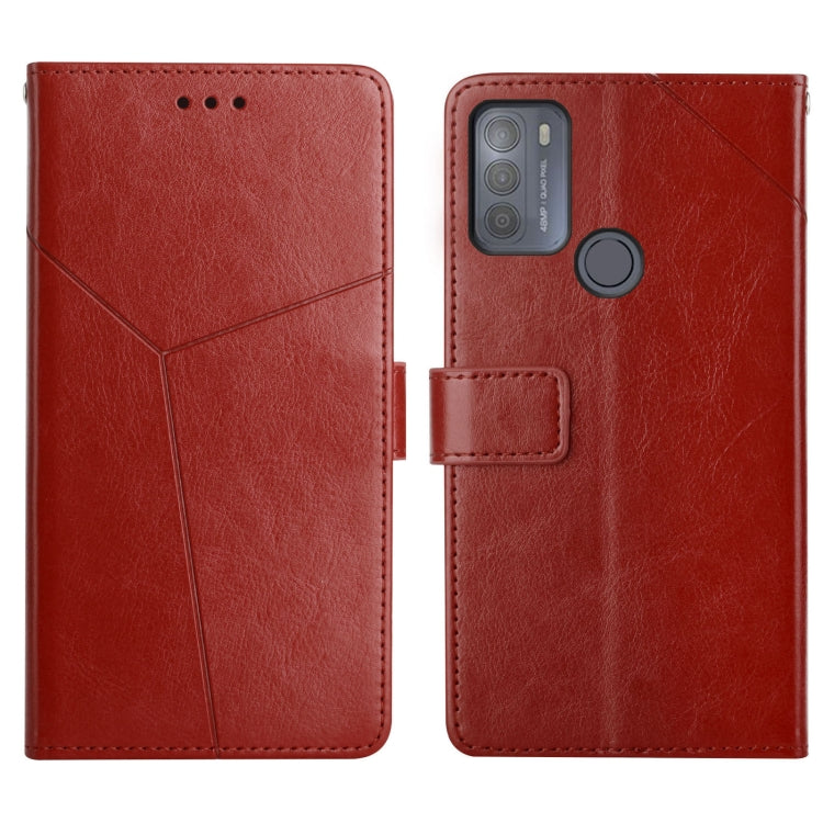 For Motorola Moto G50 Y Stitching Horizontal Flip Leather Phone Case with Holder & Card Slots & Wallet & Photo Frame
