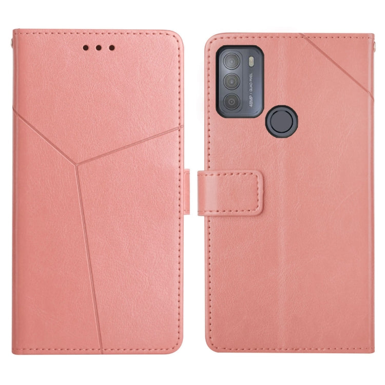 For Motorola Moto G50 Y Stitching Horizontal Flip Leather Phone Case with Holder & Card Slots & Wallet & Photo Frame