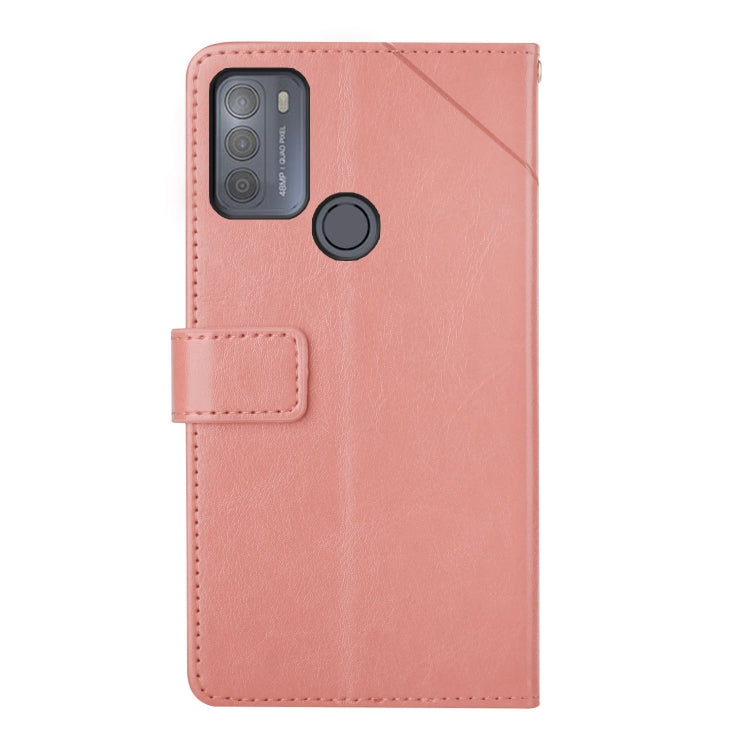 For Motorola Moto G50 Y Stitching Horizontal Flip Leather Phone Case with Holder & Card Slots & Wallet & Photo Frame
