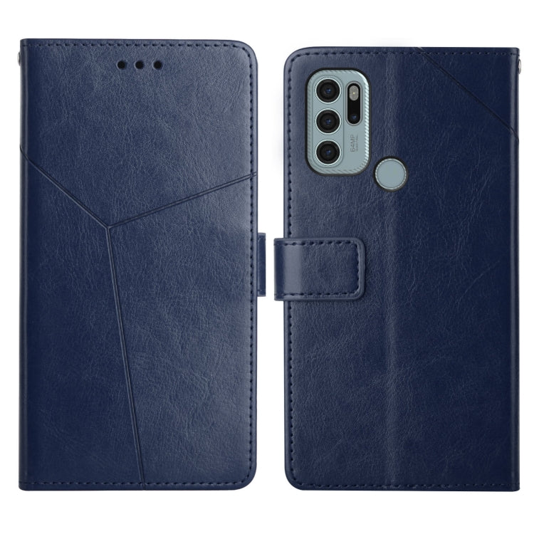 For Motorola Moto G60S Y Stitching Horizontal Flip Leather Phone Case with Holder & Card Slots & Wallet & Photo Frame