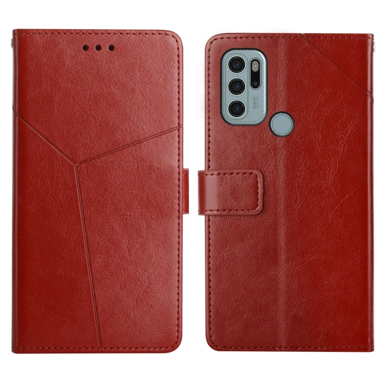 For Motorola Moto G60S Y Stitching Horizontal Flip Leather Phone Case with Holder & Card Slots & Wallet & Photo Frame