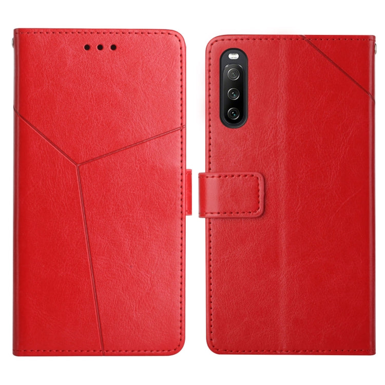 For Sony Xperia 10 III Y Stitching Horizontal Flip Leather Phone Case with Holder & Card Slots & Wallet & Photo Frame