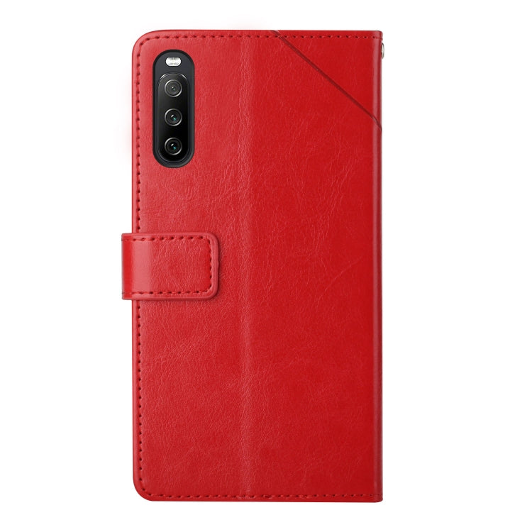 For Sony Xperia 10 III Y Stitching Horizontal Flip Leather Phone Case with Holder & Card Slots & Wallet & Photo Frame