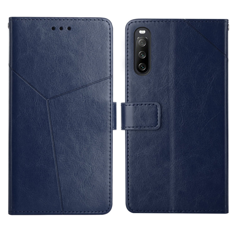 For Sony Xperia 10 III Y Stitching Horizontal Flip Leather Phone Case with Holder & Card Slots & Wallet & Photo Frame