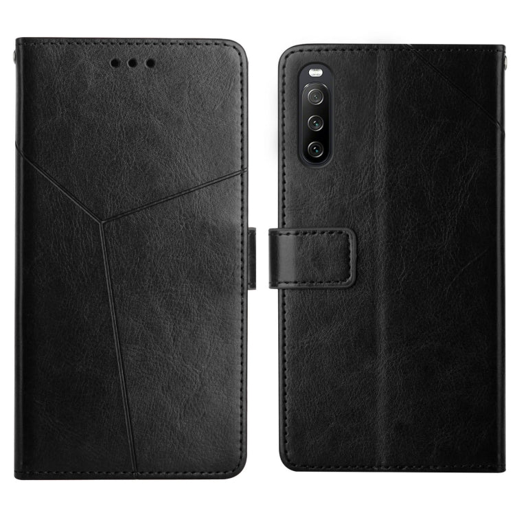 For Sony Xperia 10 III Y Stitching Horizontal Flip Leather Phone Case with Holder & Card Slots & Wallet & Photo Frame