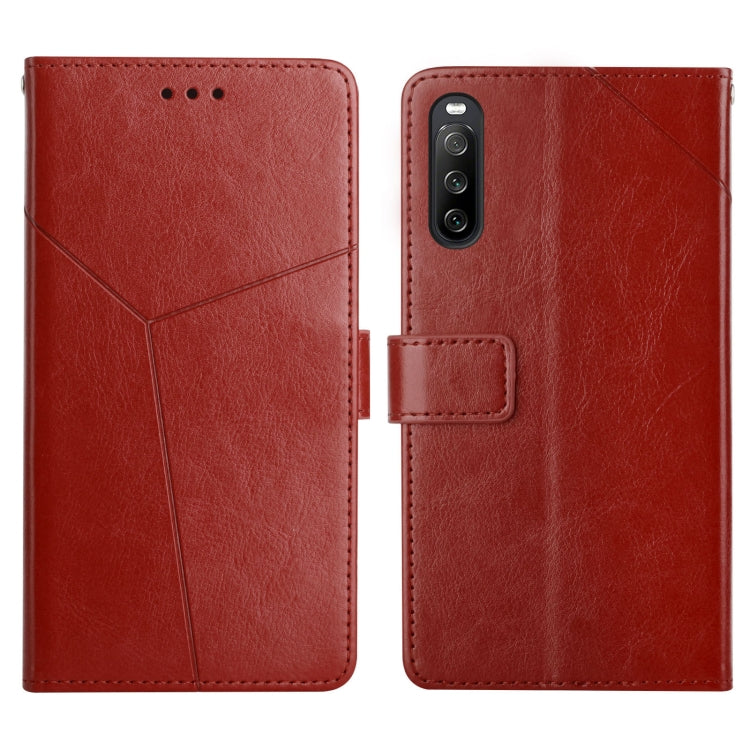 For Sony Xperia 10 III Y Stitching Horizontal Flip Leather Phone Case with Holder & Card Slots & Wallet & Photo Frame