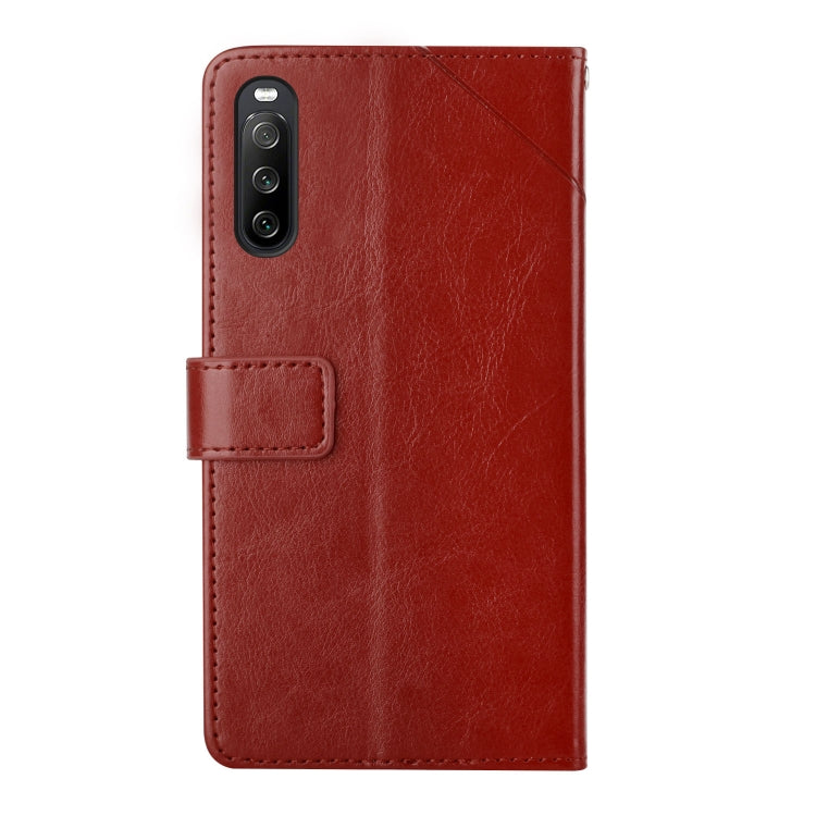 For Sony Xperia 10 III Y Stitching Horizontal Flip Leather Phone Case with Holder & Card Slots & Wallet & Photo Frame