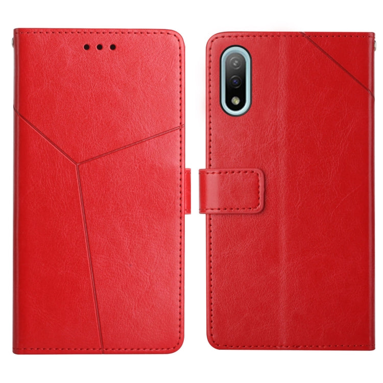For Sony Xperia Ace II Y Stitching Horizontal Flip Leather Phone Case with Holder & Card Slots & Wallet & Photo Frame