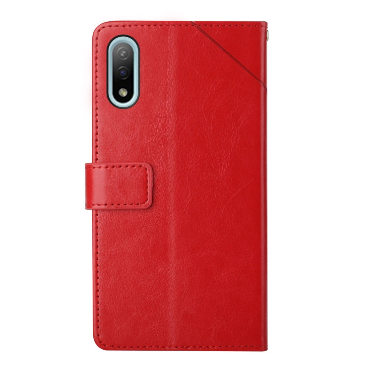 For Sony Xperia Ace II Y Stitching Horizontal Flip Leather Phone Case with Holder & Card Slots & Wallet & Photo Frame