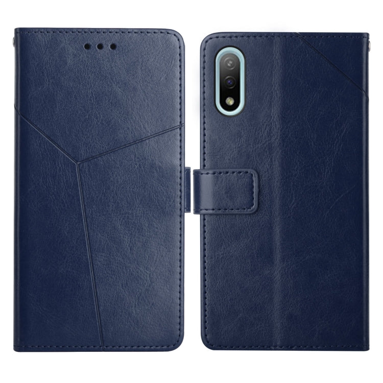 For Sony Xperia Ace II Y Stitching Horizontal Flip Leather Phone Case with Holder & Card Slots & Wallet & Photo Frame