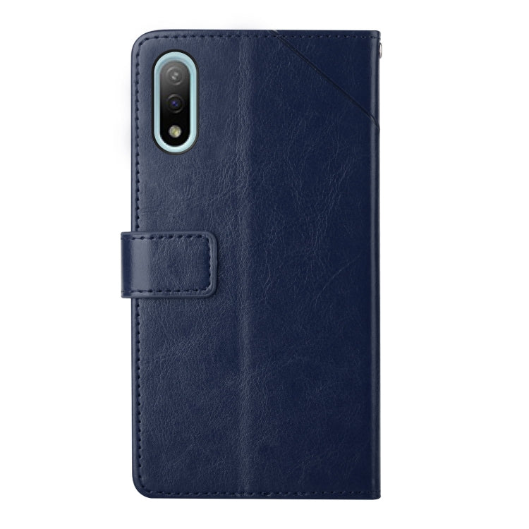 For Sony Xperia Ace II Y Stitching Horizontal Flip Leather Phone Case with Holder & Card Slots & Wallet & Photo Frame
