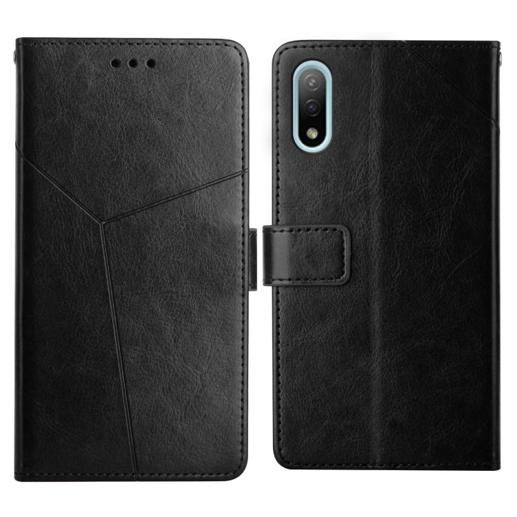 For Sony Xperia Ace II Y Stitching Horizontal Flip Leather Phone Case with Holder & Card Slots & Wallet & Photo Frame