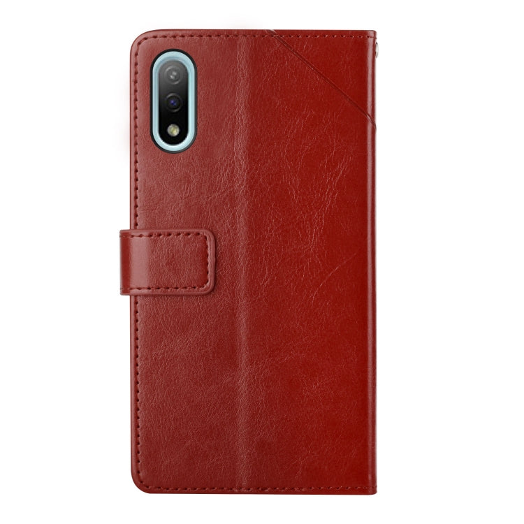 For Sony Xperia Ace II Y Stitching Horizontal Flip Leather Phone Case with Holder & Card Slots & Wallet & Photo Frame