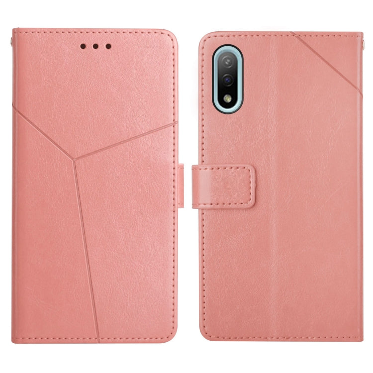 For Sony Xperia Ace II Y Stitching Horizontal Flip Leather Phone Case with Holder & Card Slots & Wallet & Photo Frame