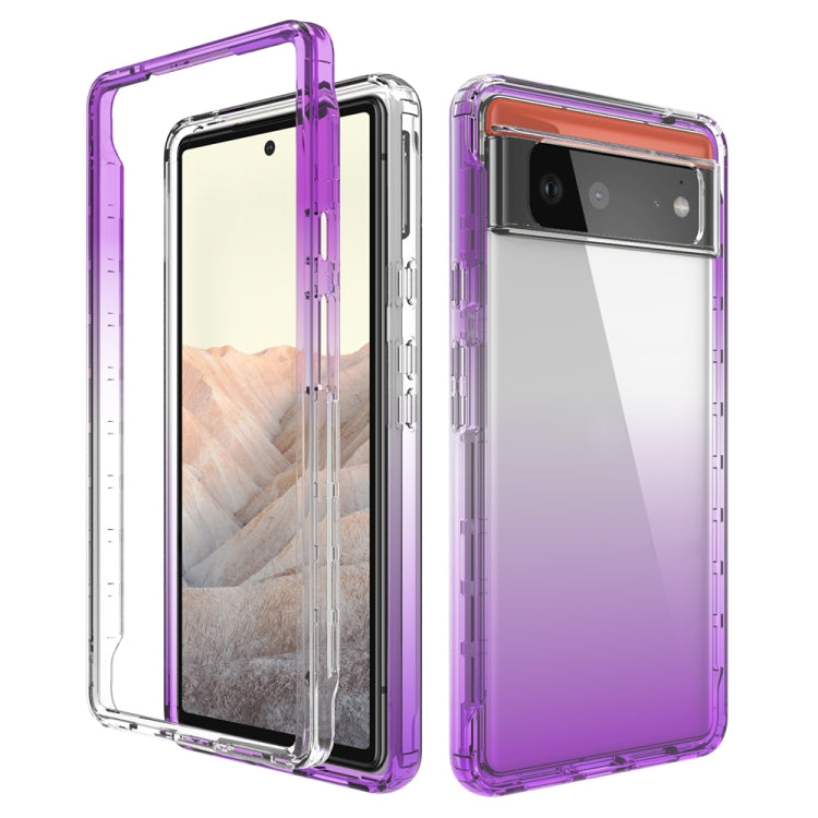 For Google Pixel 6 High Transparency Two-color Gradient PC + TPU Phone Protective Case