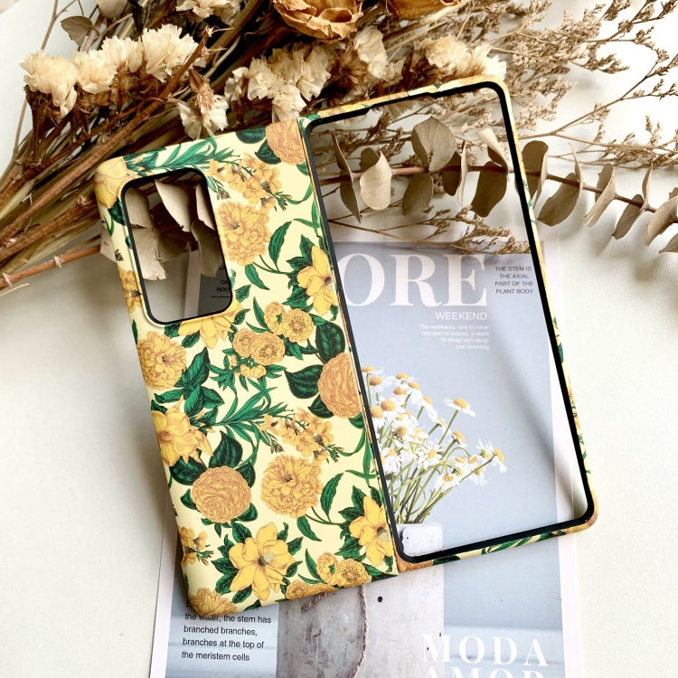 For Huawei Mate X2 Small Floral Shockproof PC + Water Paste Folding Phone Protective Case