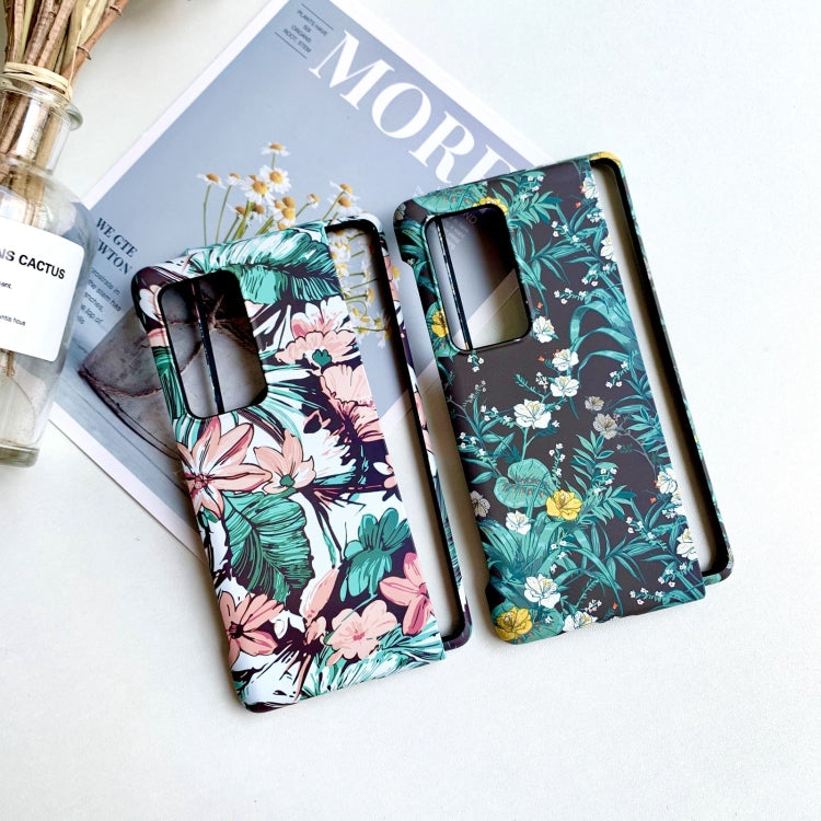 For Huawei Mate X2 Small Floral Shockproof PC + Water Paste Folding Phone Protective Case