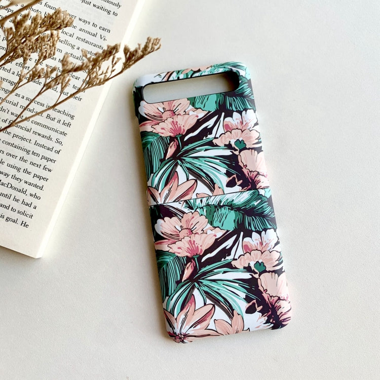 For Samsung Galaxy Z Flip Small Floral Shockproof PC + Water Paste Folding Phone Protective Case