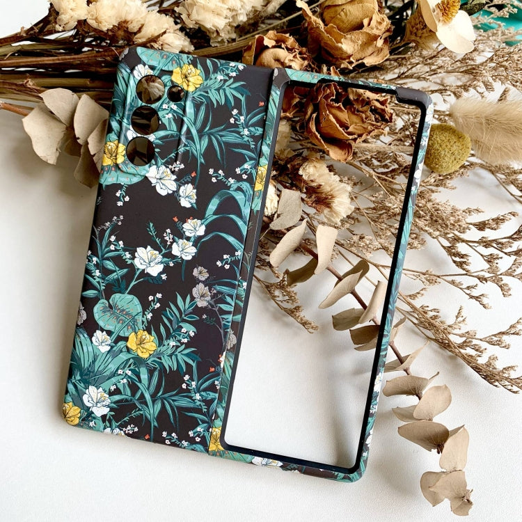 For Samsung Galaxy Z Fold2 5G Small Floral Shockproof PC + Water Paste Folding Phone Protective Case
