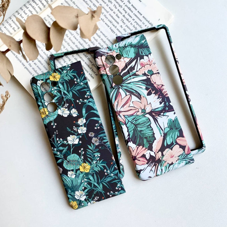 For Samsung Galaxy Z Fold2 5G Small Floral Shockproof PC + Water Paste Folding Phone Protective Case