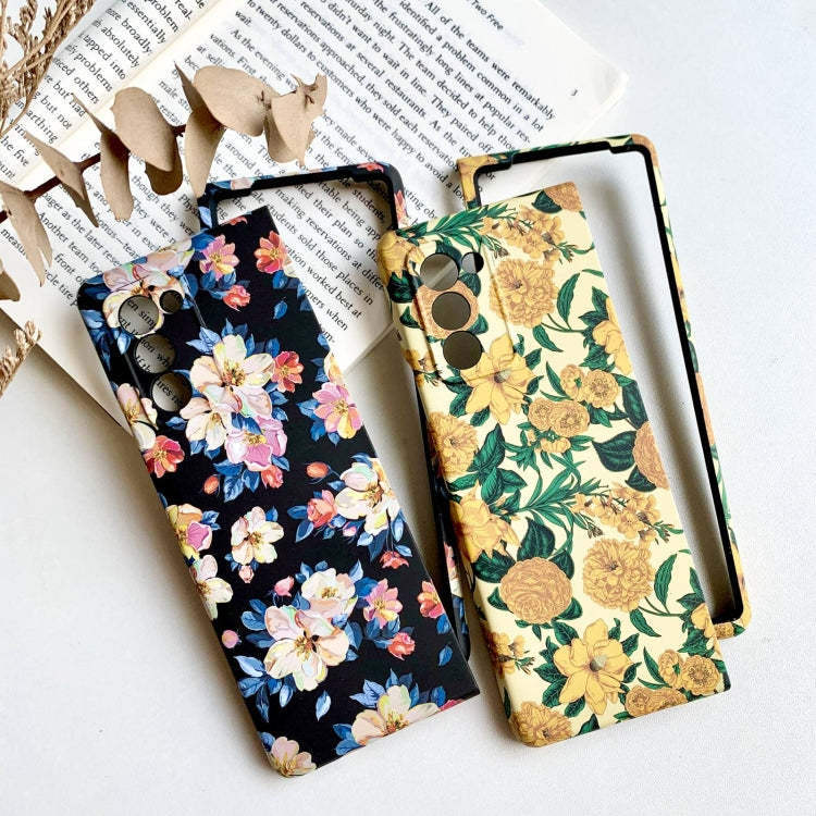 For Samsung Galaxy Z Fold2 5G Small Floral Shockproof PC + Water Paste Folding Phone Protective Case