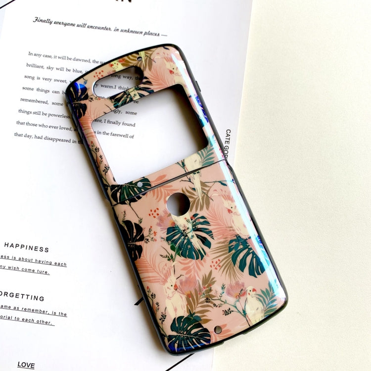 For Motorola Razr 5G IMD Blue Light Jungle Flowers Pattern Folding Phone Protective Case
