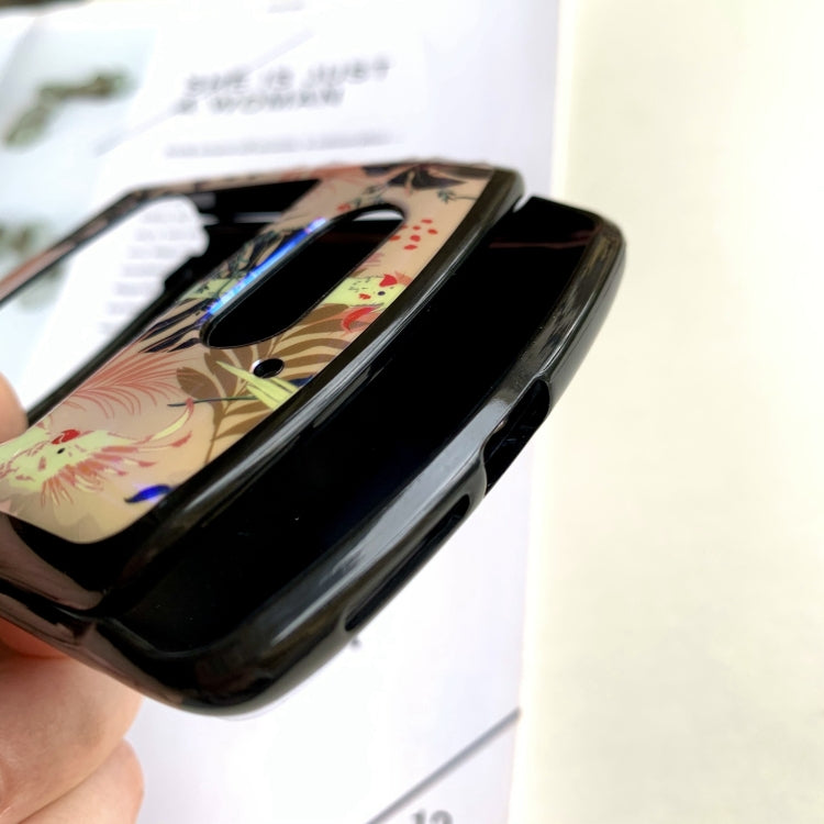 For Motorola Razr 5G IMD Blue Light Jungle Flowers Pattern Folding Phone Protective Case