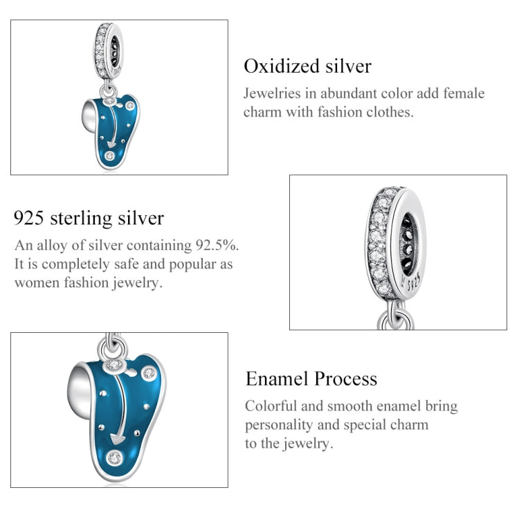 S925 Sterling Silver Twisted Clock Pendant DIY Bracelet Necklace Accessories