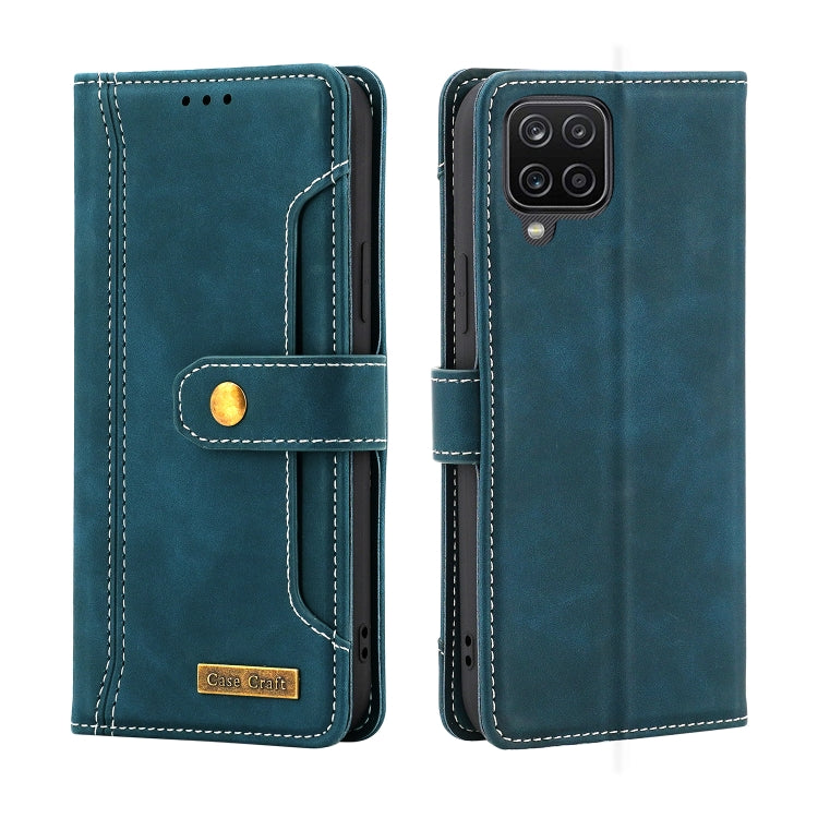 For Samsung Galaxy A12 Copper Buckle Horizontal Flip Leather Phone Case with Holder & Card Slots & Wallet