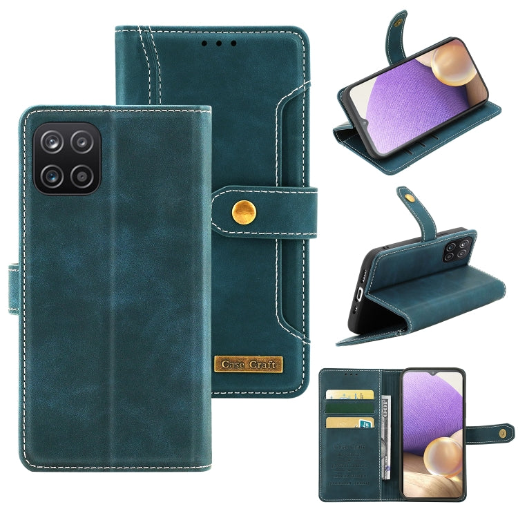 For Samsung Galaxy A22 Copper Buckle Horizontal Flip Leather Phone Case with Holder & Card Slots & Wallet