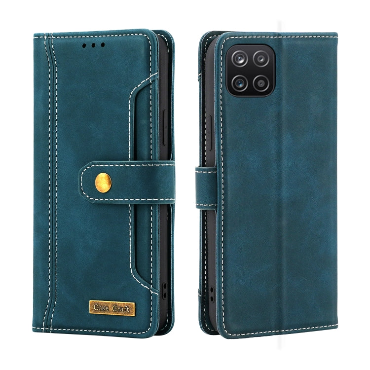 For Samsung Galaxy A22 Copper Buckle Horizontal Flip Leather Phone Case with Holder & Card Slots & Wallet