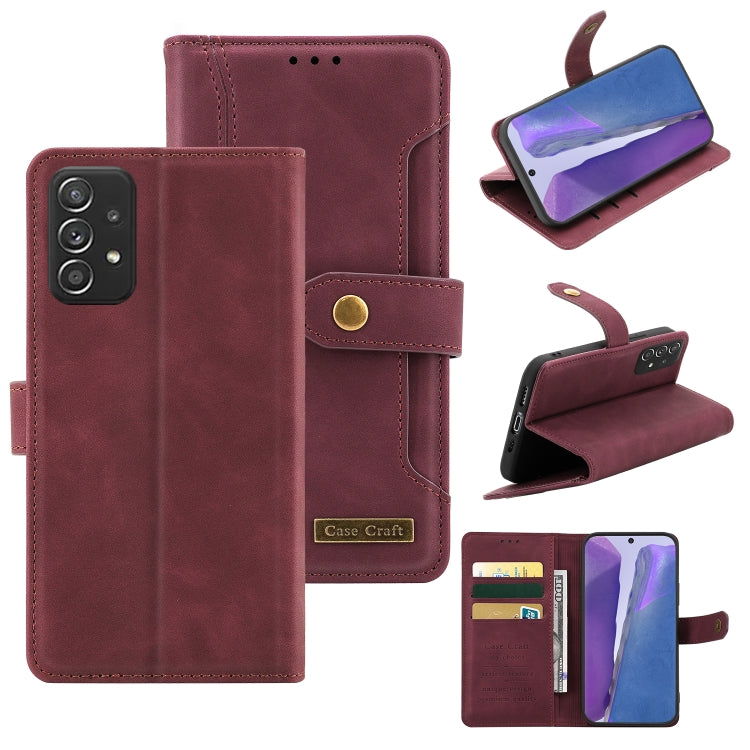 For Samsung Galaxy A72 5G / 4G Copper Buckle Horizontal Flip Leather Phone Case with Holder & Card Slots & Wallet