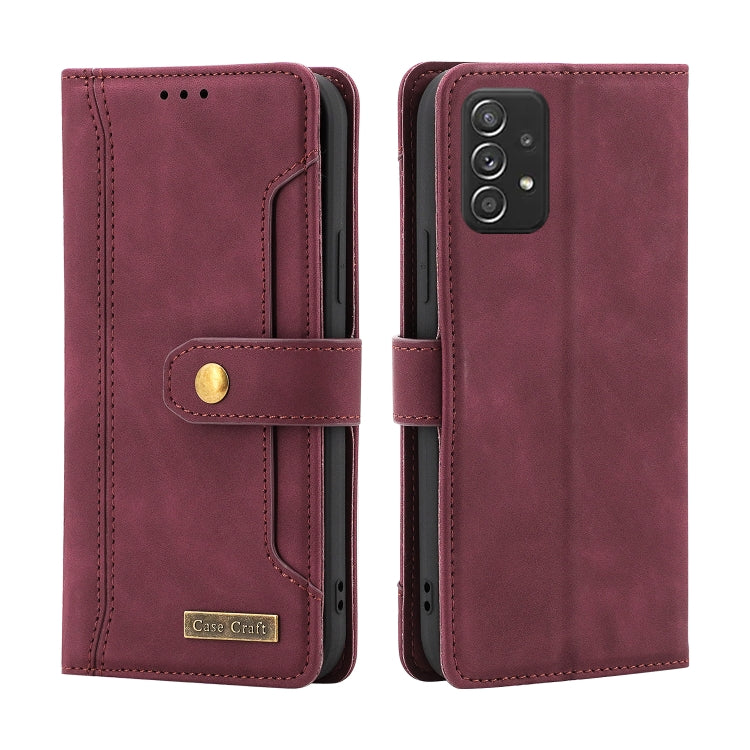 For Samsung Galaxy A72 5G / 4G Copper Buckle Horizontal Flip Leather Phone Case with Holder & Card Slots & Wallet