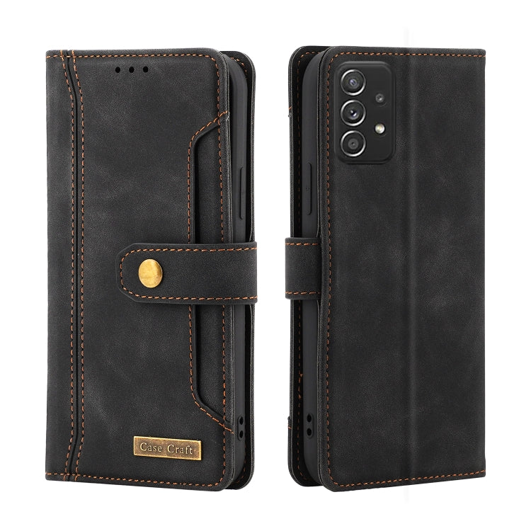 For Samsung Galaxy A52 5G / 4G Copper Buckle Horizontal Flip Leather Phone Case with Holder & Card Slots & Wallet