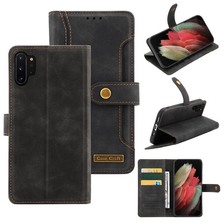 For Samsung Galaxy Note10+ Copper Buckle Horizontal Flip Leather Phone Case with Holder & Card Slots & Wallet