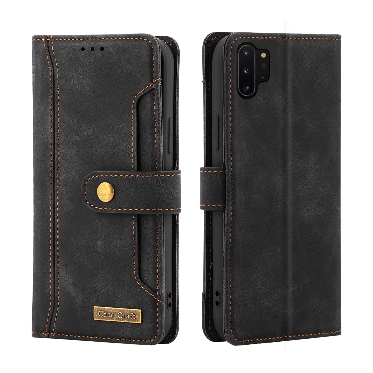 For Samsung Galaxy Note10+ Copper Buckle Horizontal Flip Leather Phone Case with Holder & Card Slots & Wallet