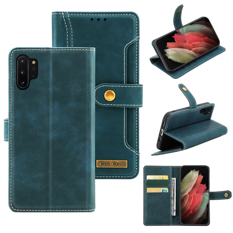 For Samsung Galaxy Note10+ Copper Buckle Horizontal Flip Leather Phone Case with Holder & Card Slots & Wallet