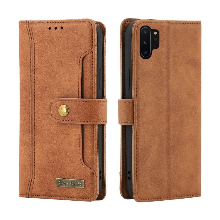 For Samsung Galaxy Note10+ Copper Buckle Horizontal Flip Leather Phone Case with Holder & Card Slots & Wallet